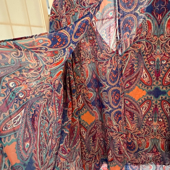 Paisley Print Sheer Blouse - Picture 5 of 5